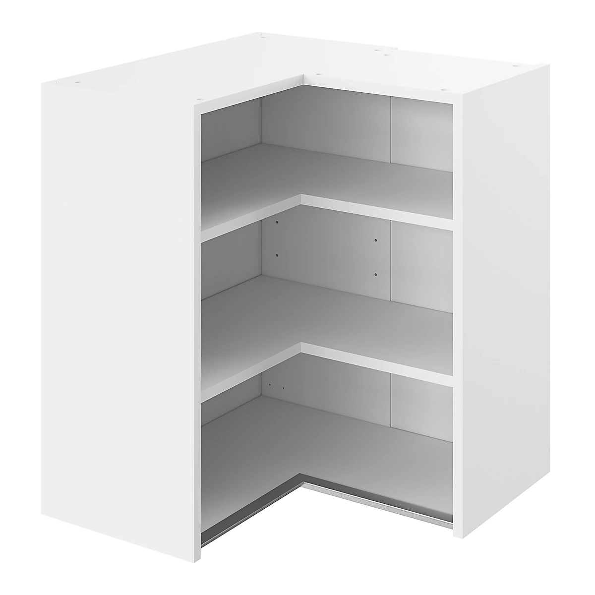 goodhome-caraway-innovo-matt-white-standard-corner-wall-cabinet-w-655mm-d-320mm~5059340242040_01c S&S True Handleless Matt White Kitchen Cabinet L-Shape Wall Corner Unit Depth 300mm (W)655mm - Image 1