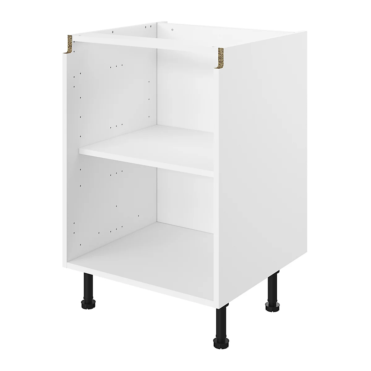 goodhome-caraway-innovo-white-base-cabinet-w-600mm~5059340241838_01c S&S True Handleless White Kitchen Cabinet Base Unit (H)720mm (W)500mm (D)570mm - Image 1