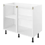 S&S True Handleless White Kitchen Cabinet Base Unit (H)720mm (W)900mm (D)570mm