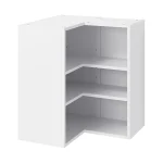 S&S Cabinets with Handles Matt White Kitchen Cabinet L-Shape Wall Corner Unit (W)630mm (H)720mm