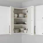 S&S Cabinets with Handles Matt White Kitchen Cabinet L-Shape Wall Corner Unit (W)630mm (H)720mm - Image 2