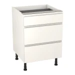 S&S Gloss White J-Pull Drawer Kitchen Cabinet Base (H)720mm (W)600mm (D)570mm