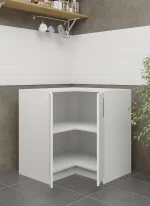 S&S Cabinets with Handles White Matt Kitchen Cabinet L-Corner Base Unit Depth 300mm (W)800mm - Image 2