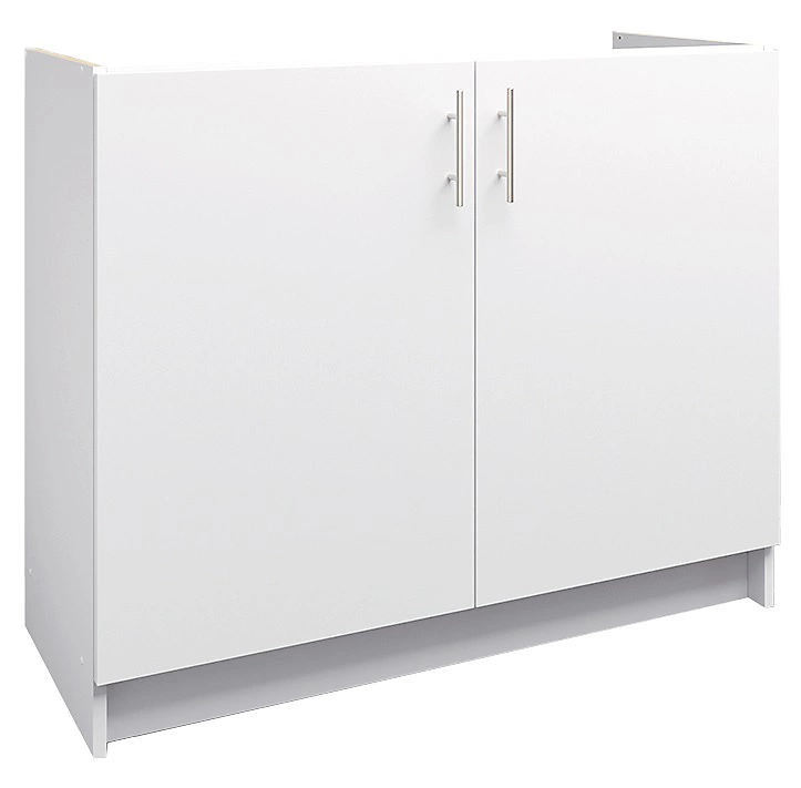 jd-greta-kitchen-base-sink-unit-1000mm-cabinet-with-doors-100cm-white-matt~5060925060157_01c_MP S&S Cabinets with Handles White Kitchen Cabinet Base Unit (H)720mm (W)1000mm (D)570mm - Image 1