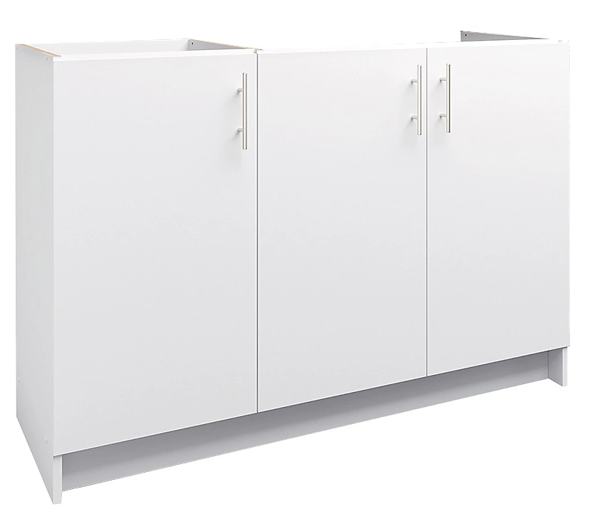 jd-greta-kitchen-base-sink-unit-1200mm-cabinet-with-doors-120cm-white-matt~5060925060935_01c_MP S&S Cabinets with Handles White Kitchen Cabinet Base Unit (H)720mm (W)1200mm (D)570mm - Image 1