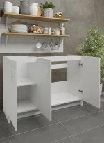S&S Cabinets with Handles White Kitchen Cabinet Base Unit (H)720mm (W)1200mm (D)570mm - Image 2
