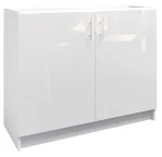 S&S Cabinets with Handles White Gloss Kitchen Cabinet Base Unit (H)720mm (W)1000mm (D)570mm