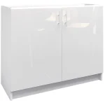 S&S Cabinets with Handles White Gloss Kitchen Cabinet Base Unit (H)720mm (W)1000mm (D)570mm