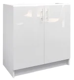 S&S Cabinets with Handles White Gloss Kitchen Cabinet Base Unit (H)720mm (W)800mm (D)570mm
