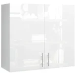 S&S Cabinets with Handles White Gloss Kitchen Cabinet Wall Unit (H)720mm (W)800mm (D)300mm