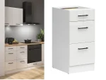 S&S Cabinets with Handles Chalk White Gloss Kitchen Cabinet Drawer Base Unit 720mm (W)500mm (D)570mm - Image 2