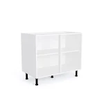 S&S J-Pull Gloss White Kitchen Cabinet Base Unit (H)720mm (W)1000mm (D)570mm